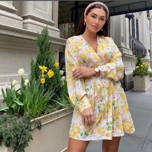 Zara Floral Corset Long Sleeve Comfortable Dres